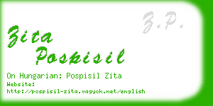 zita pospisil business card